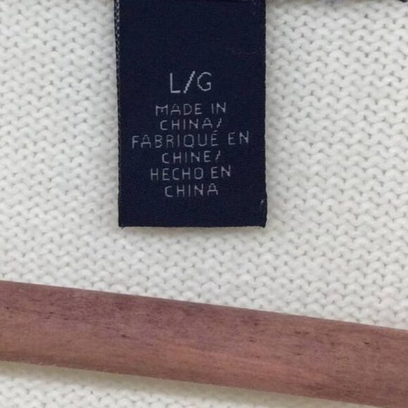 Tommy Hilfiger Cotton 1/4 Zip Pullover Sweater L Cream - Picture 3 of 5